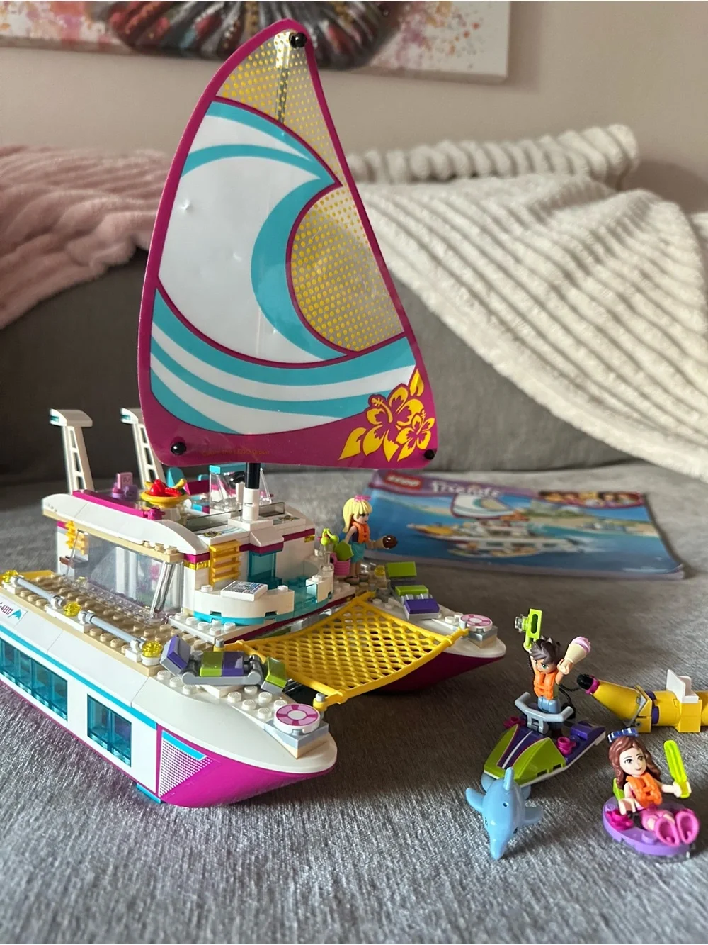 LEGO Friends 41317 Sunshine Catamaran Sailboat Retired Playset with Figures